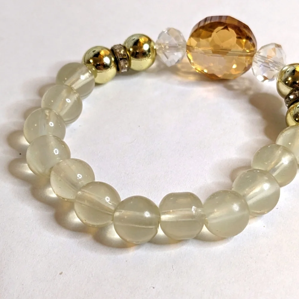 Vintage Crystal Stretch Beaded‎ Bracelet